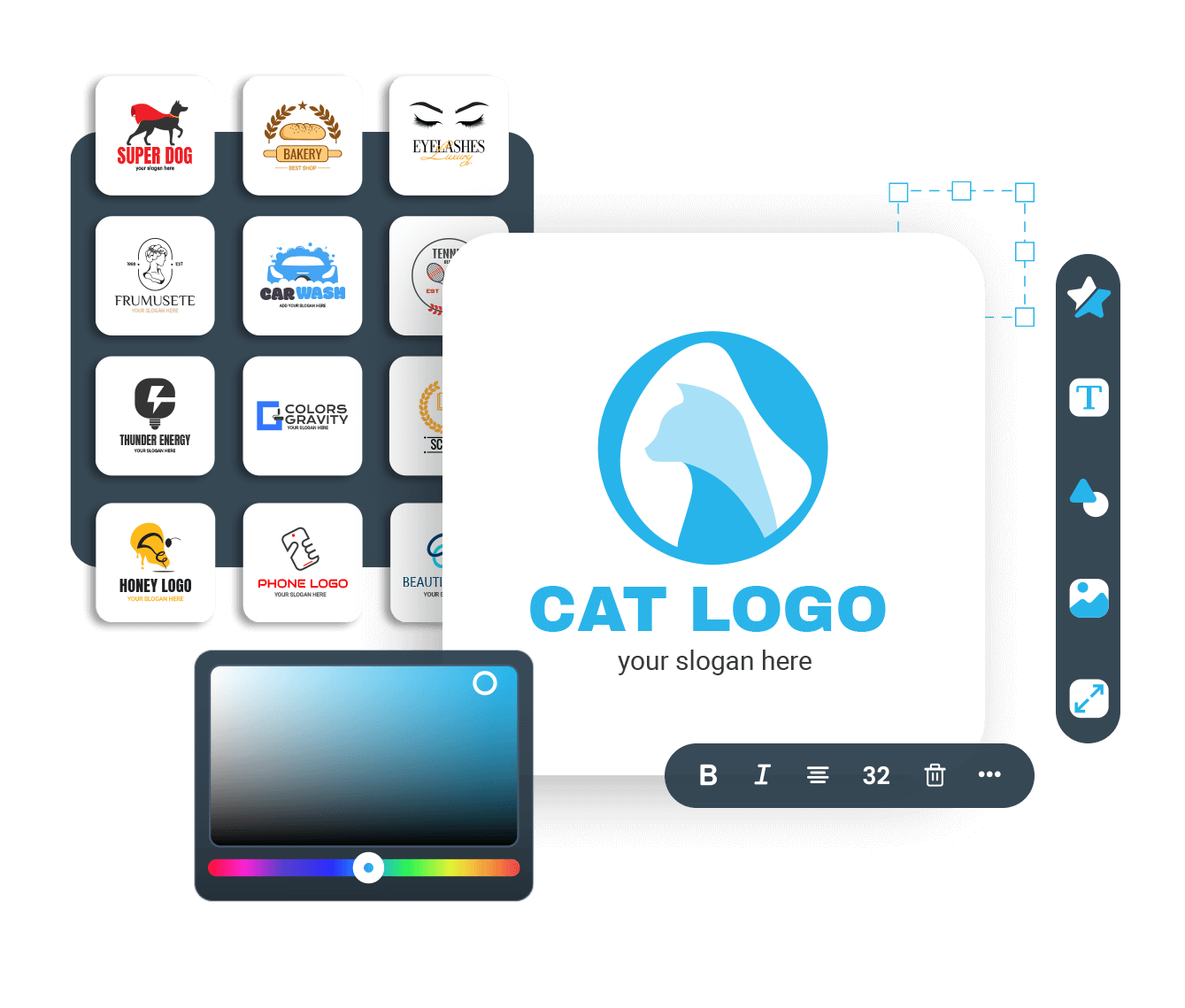 Créateurs de logos en ligne : logo de chat créé par Izeelogo.